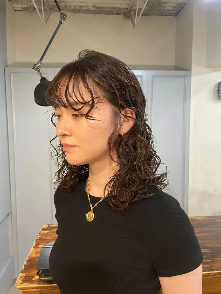 ミディアム パーマ カット パーマ 🤩噂のMr.髪ポジ ティブ®️yu🤩のヘアスタイル