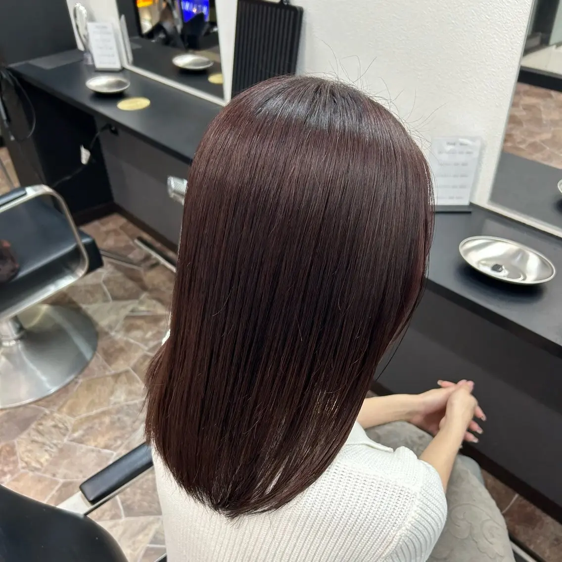 ミディアム カラー ブラウンカラー ピンクカラー ピンクブラウン COEUR🧡 山下　優花のヘアスタイル