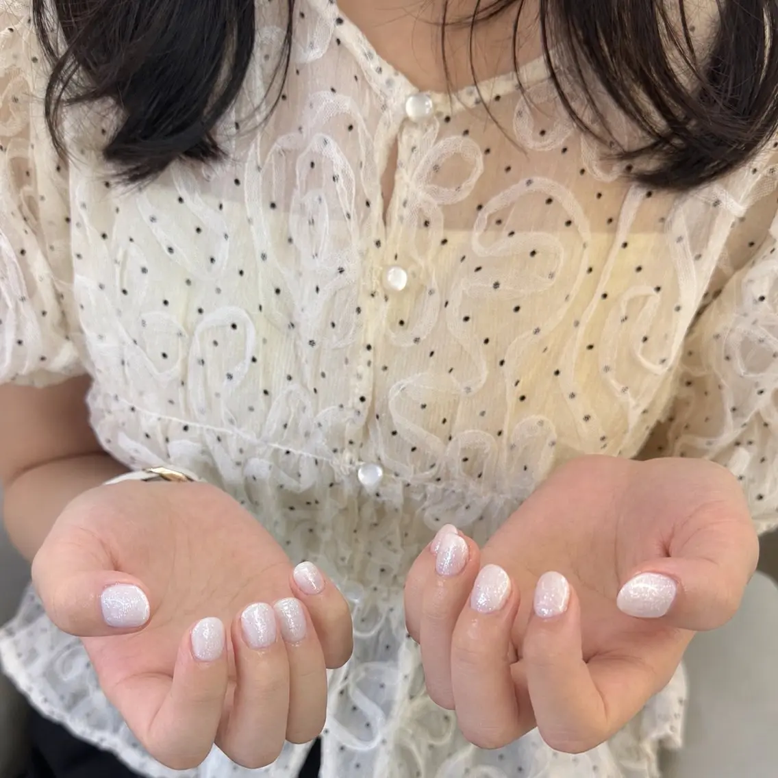 ネイル ホワイト ハンドネイル Bianca笹塚 momonaのネイルデザイン