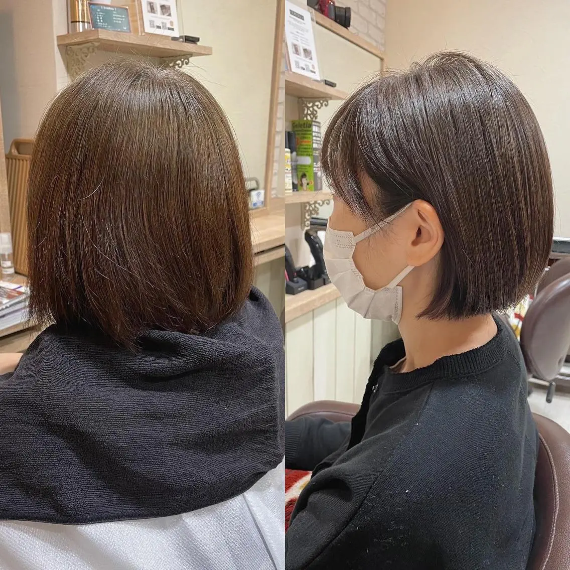 ショート カラー グレージュ ハイライトカラー ハイライト カット ヘアカラー トリートメント 清水 有実子のヘアスタイル