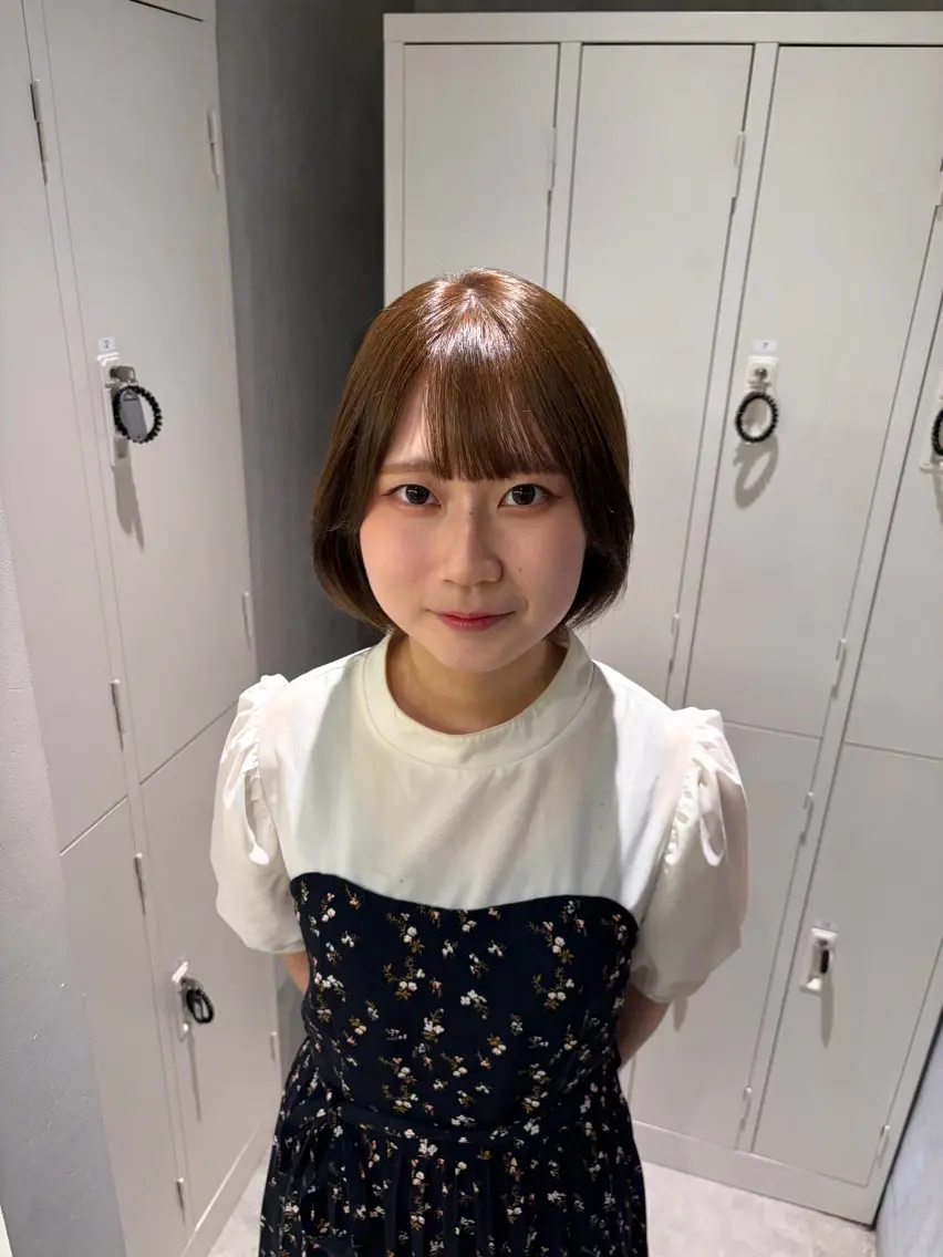 カラー ベージュカラー ミント ミントベージュ ヘアカラー 西崎 愛加のヘアスタイル