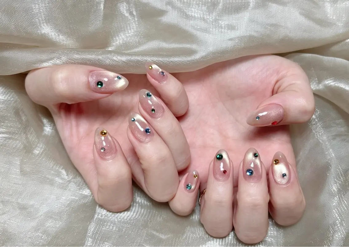 ネイル チークネイル 長さ出し フレンチネイル ジェルネイル 韓国ネイル ハンドネイル Lucky Nail Salon❶のネイルデザイン