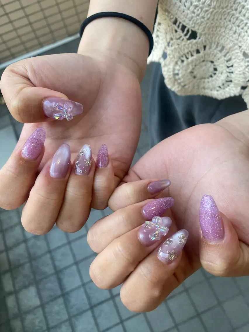 ネイル リボン ハンドネイル WAVY airiのネイルデザイン