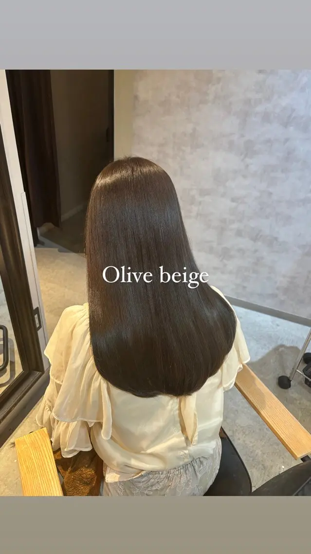 ロング カラー ベージュカラー オリーブベージュ 【髪質改善】カラー 韓国ヘア🎀RISAのヘアスタイル