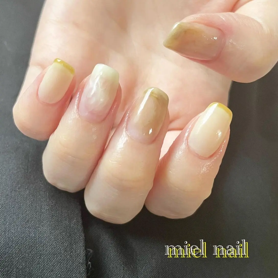 ネイル ニュアンスネイル 夏ネイル ハンドネイル miel nailのネイルデザイン