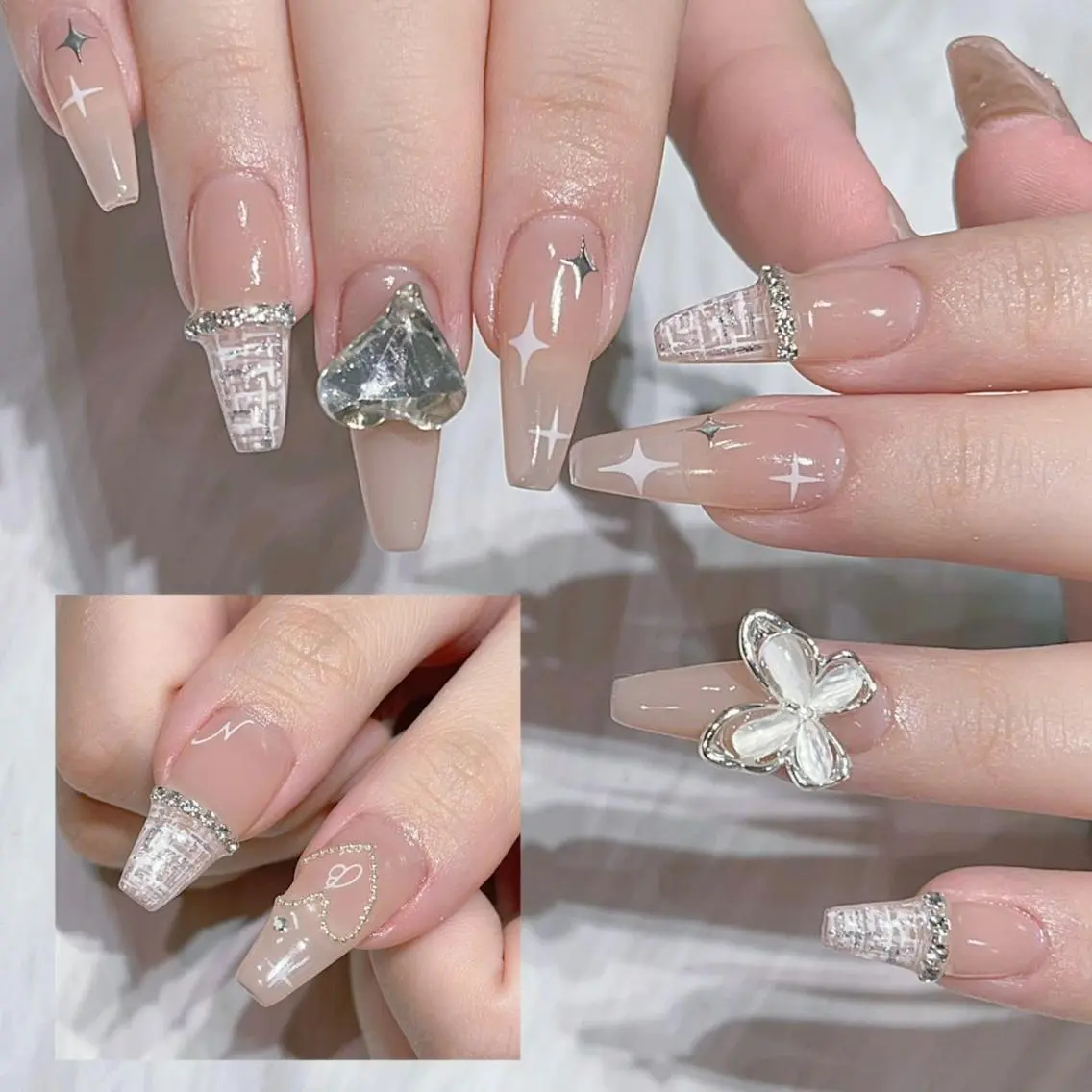 ネイル アートネイル 長さ出し ネイルチップ Queen‘s なんのネイルデザイン