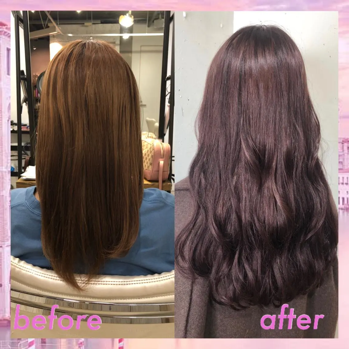 ロング カラー パーマ ヘアアレンジ エクステ カット エクステ ヘアセット 八巻 晴香のヘアスタイル