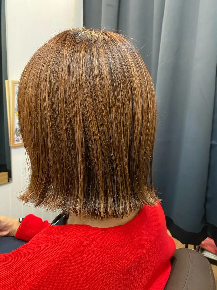 ミディアム カラー 河内山本駅近く エム ウォークのヘアスタイル