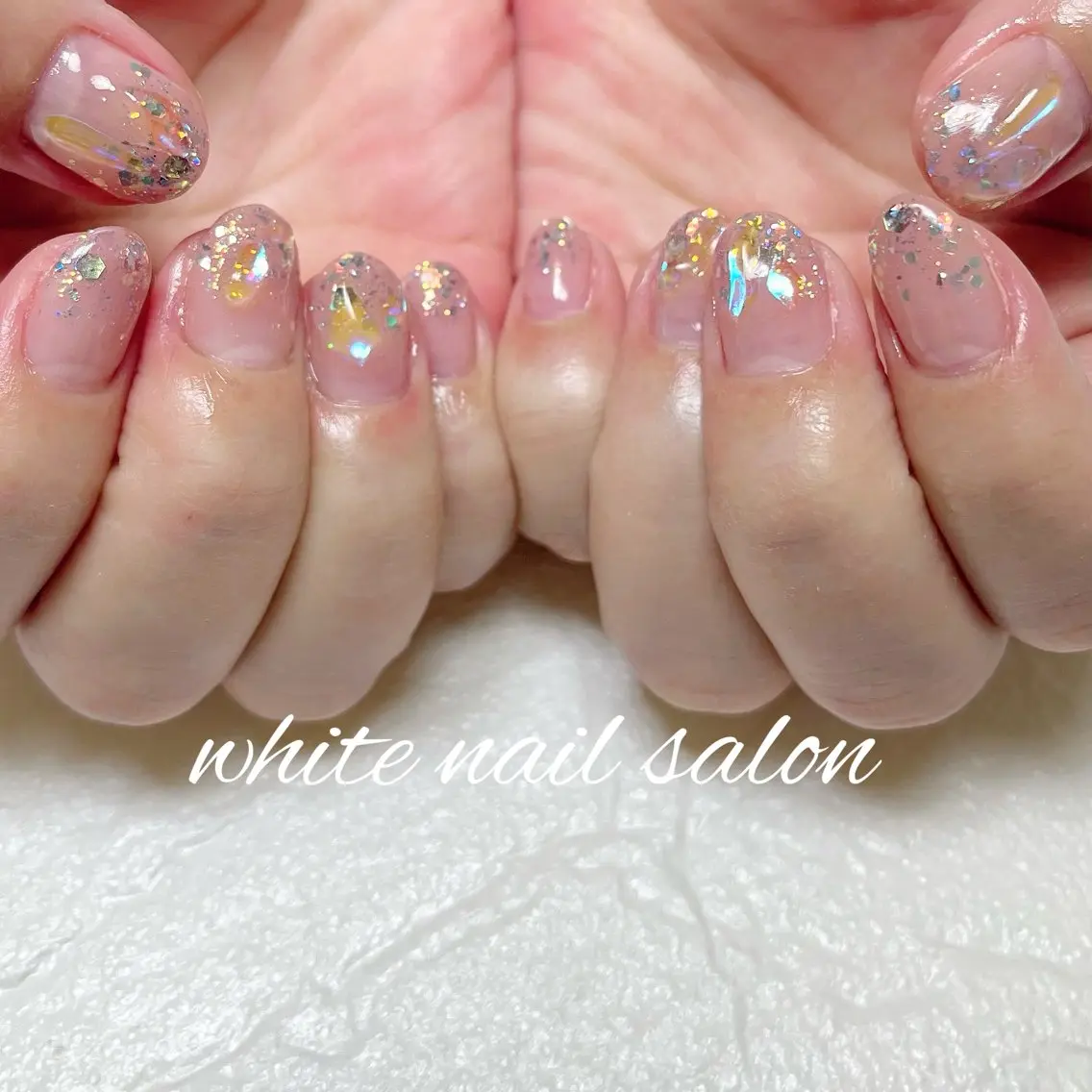 ネイル ラメ(グリッター) 持ち込み ハンドネイル white nail salonのネイルデザイン