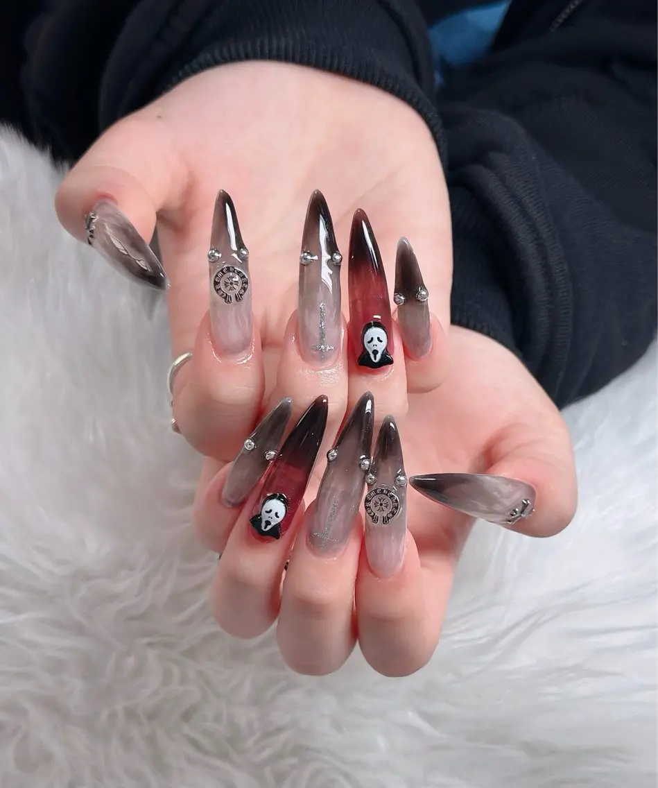ネイル ハート キラキラネイル リボン ハンドネイル キノコ H.babynailのネイルデザイン