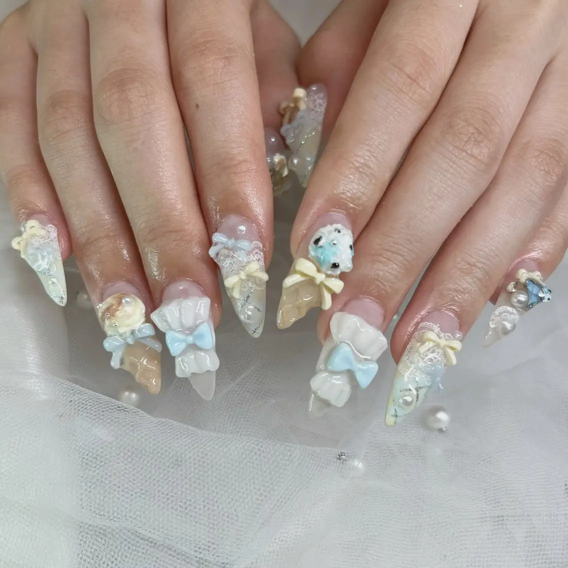 ネイル アートネイル ロングネイル ハンドネイル BlueDaisy 栄本店のネイルデザイン