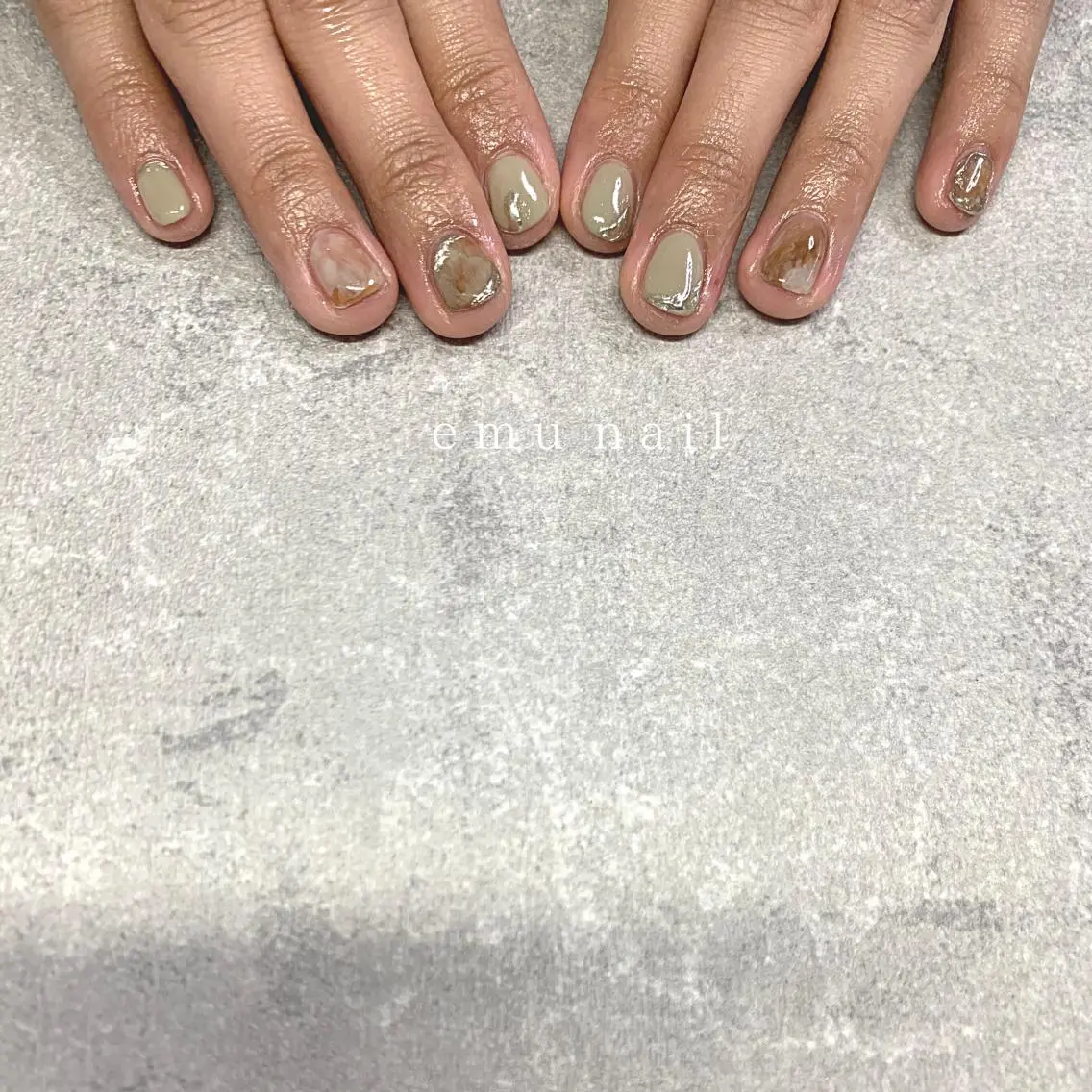 ネイル 持ち込み ピスタチオネイル emu nailのネイルデザイン