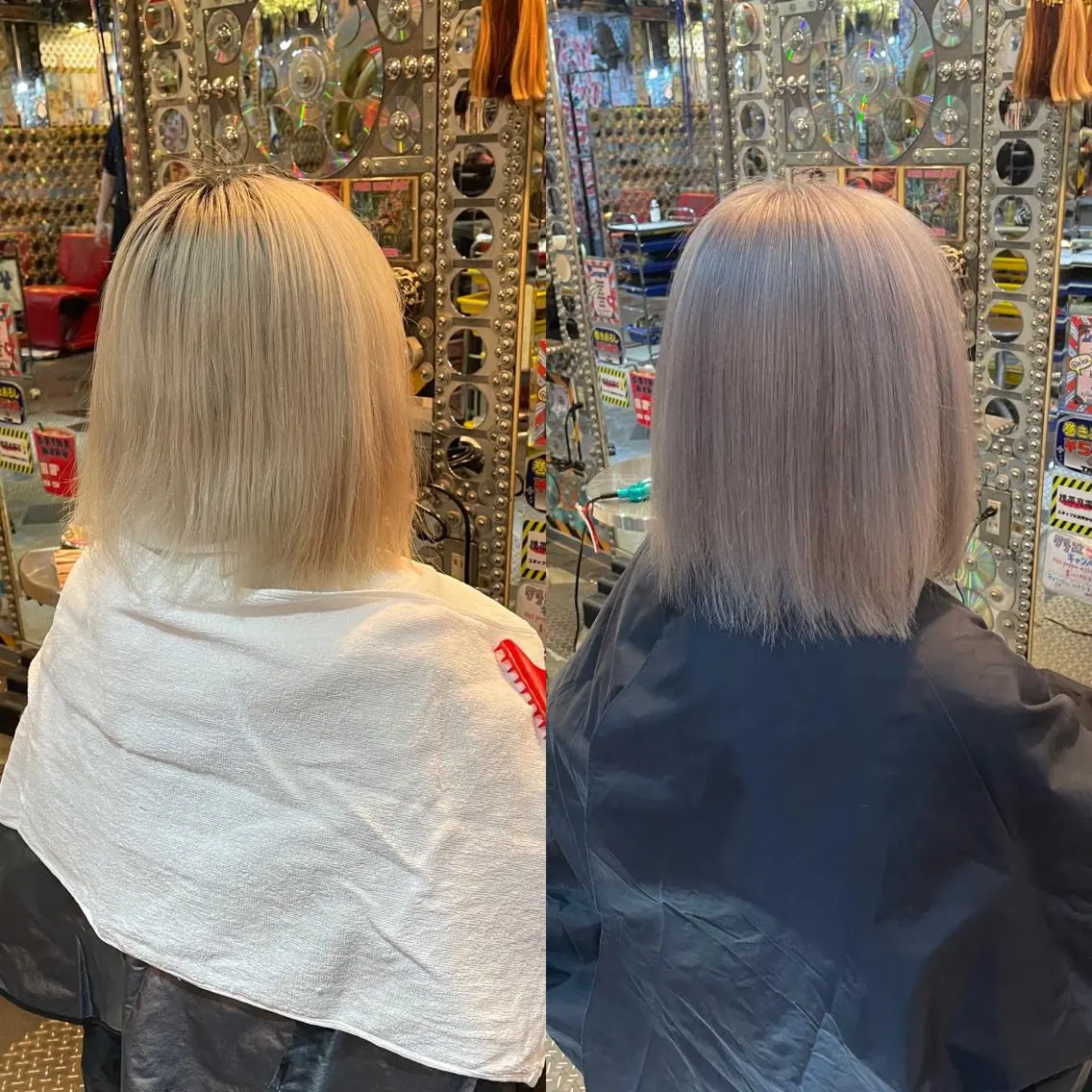ミディアム カラー ヘアアレンジ ブリーチ ケアブリーチ ハイトーンカラー 🌈派手髪エクステ ブレイズ🌈ひろとのヘアスタイル