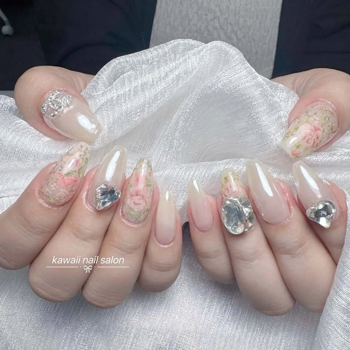ネイル チークネイル ドット フレンチネイル 韓国ネイル レース Kawaii _Nailのネイルデザイン