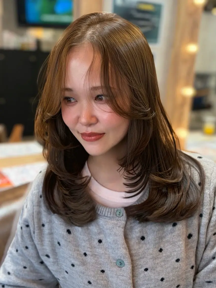 ミディアム カット ヘアカラー トリートメント 🔖RIENS /renaのヘアスタイル