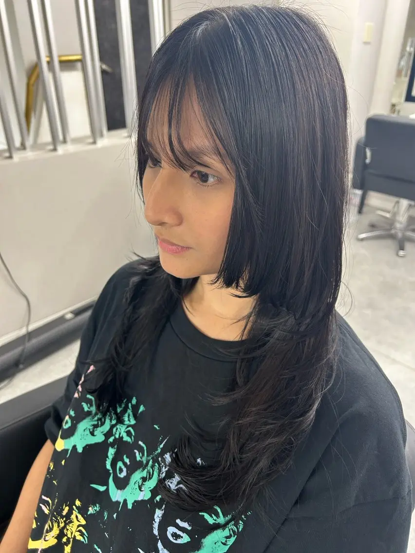 ロング レイヤーカット カット 馴染ませエクステ/ ヒロヤのヘアスタイル