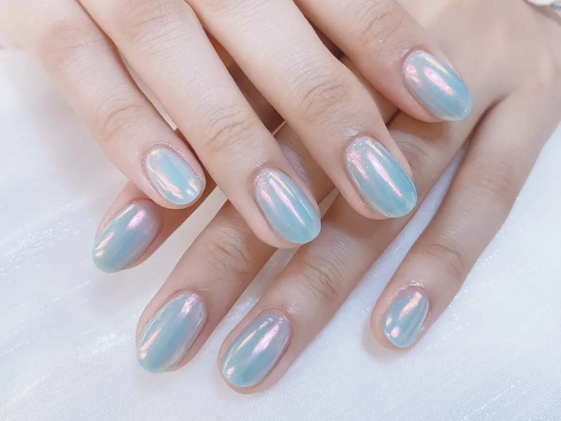 ネイル チークネイル 成人式 フレンチネイル グラデーション 氷ネイル・うるうるネイル ハンドネイル DUO   MI nail salonのネイルデザイン