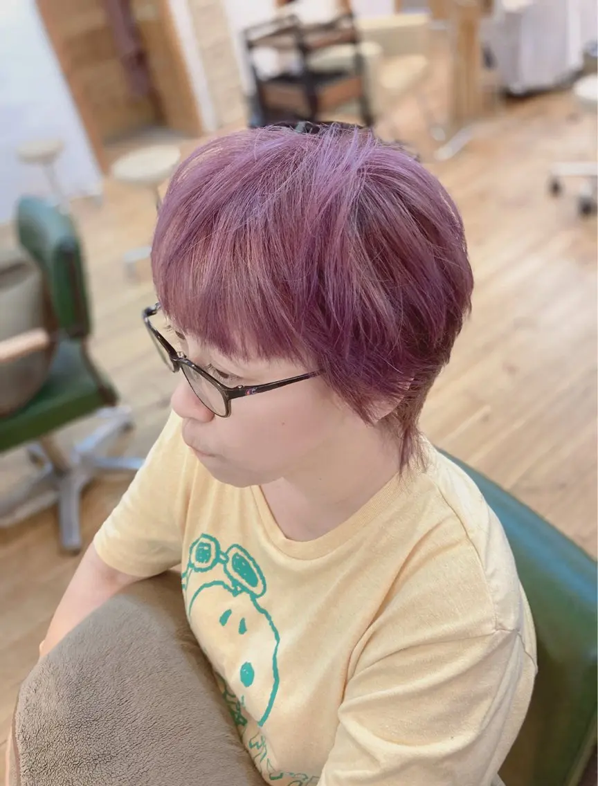 ショート パープルカラー ショートヘア ウルフカット カット ヘアカラー 林 エリのヘアスタイル