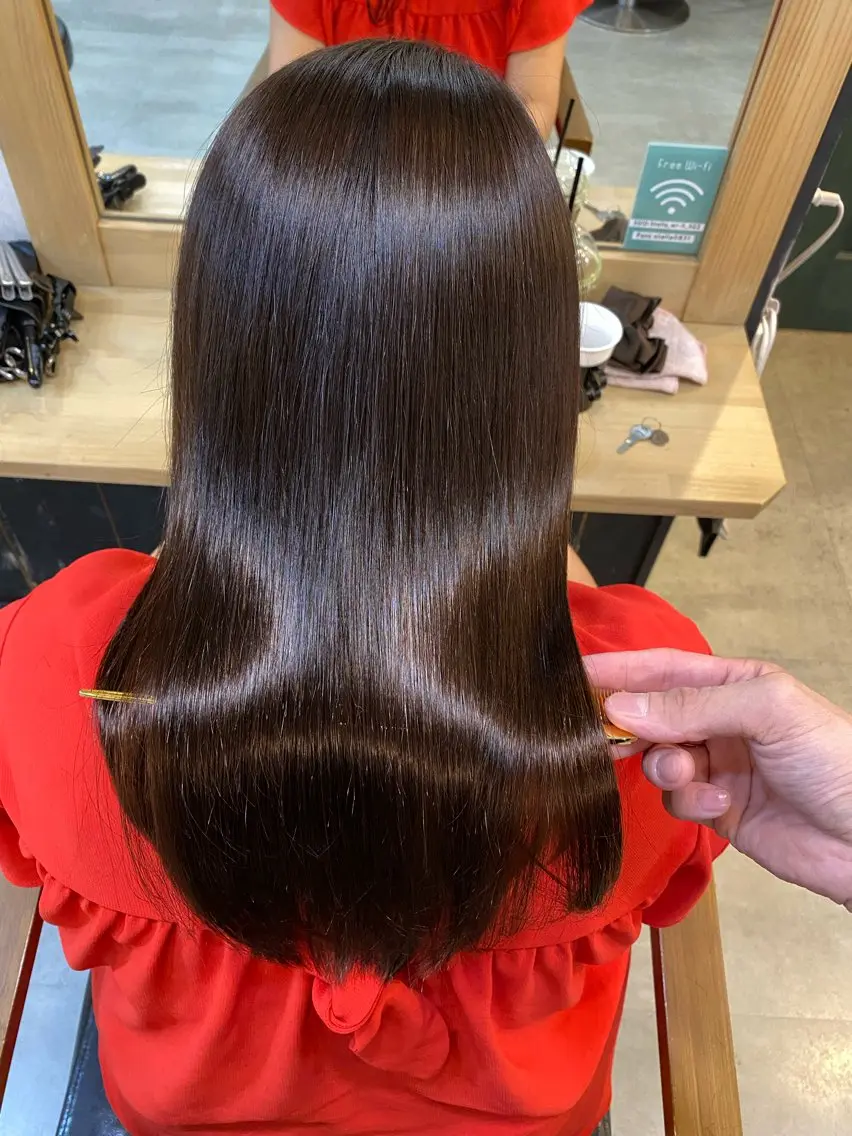 ロング 髪質改善 ロング 酸性ストレート 縮毛矯正 トリートメント ヘッドスパ ヘアセット 美髪矯正 🌈髪質改善 山下のヘアスタイル