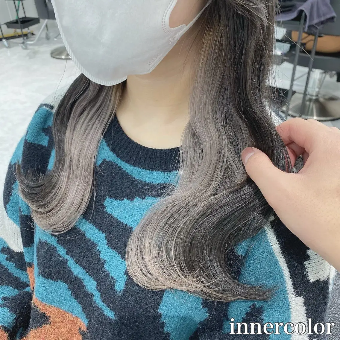 セミロング カラー ヘアアレンジ 🫧モテる💗ダメー ジレスハイトーン🫧のヘアスタイル