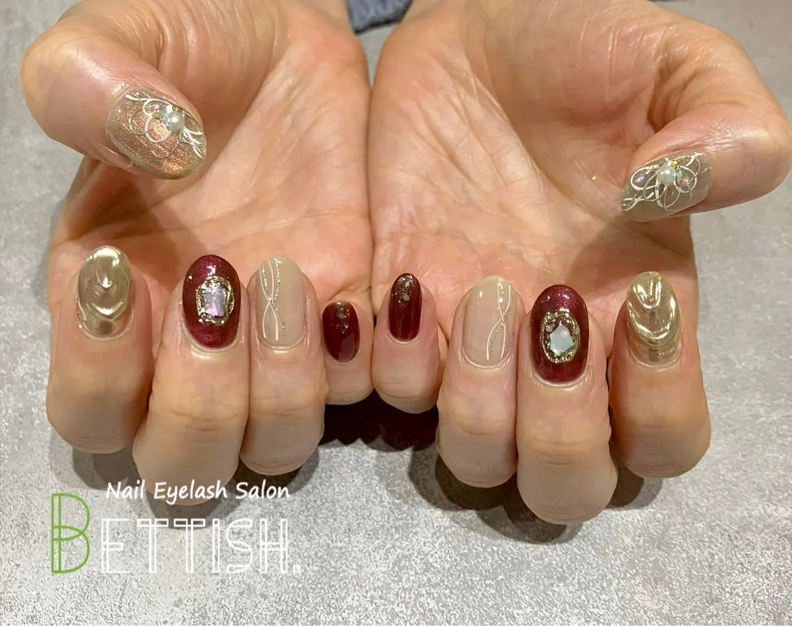 ネイル ボルドー BETTISH. KUMIKO☺︎︎のネイルデザイン