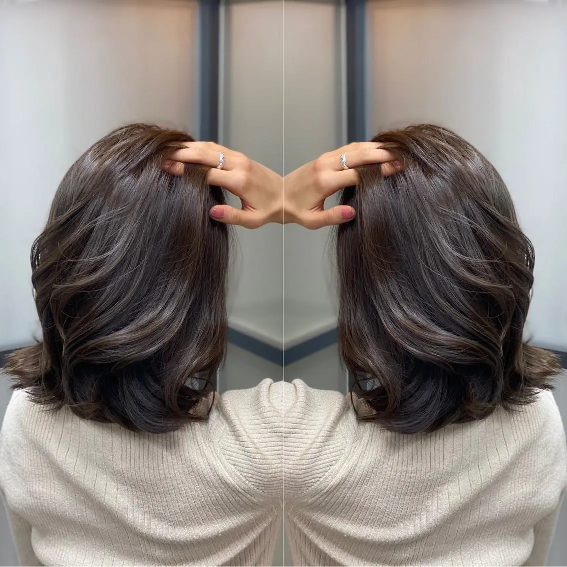 ミディアム カラー tocca 💜石田愛結💜のヘアスタイル