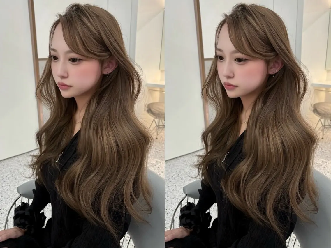 セミロング カット ヘアカラー トリートメント 🎀ハイトーン/ 透明感カラー/翼🎀のヘアスタイル