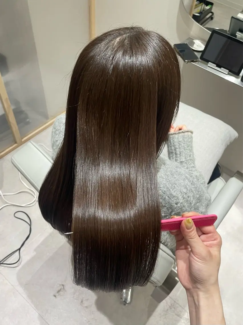 ロング カラー ベージュカラー 透明感カラー オリーブベージュ オリーブカラー オレンジ 髪質改善✨Zina浦 安/個室🌈YUKIのヘアスタイル