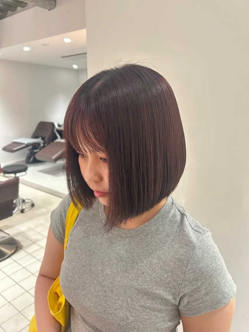 【暖色カラー🍓⋆*】髪質改善カラー+シャンプー+トリートメント✨️の写真