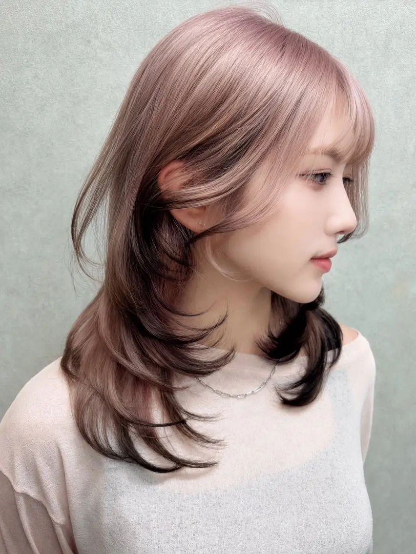 ミディアム ヘアカラー maya🇰🇷韓国 レイヤー/顔まわりのヘアスタイル