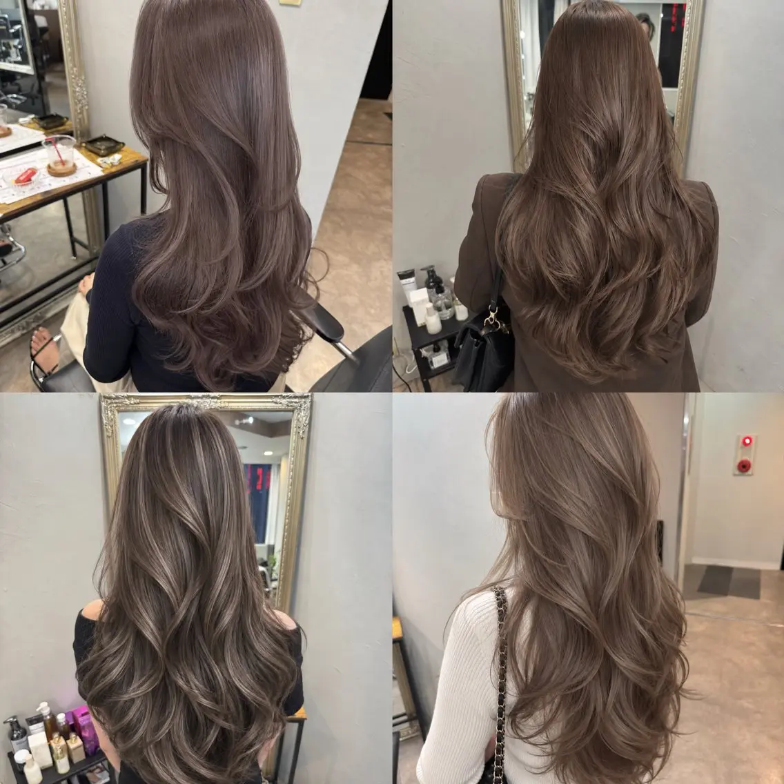 ロング カラー ヘアカラー トリートメント 髪質改善カラー韓国風 レイヤーtudaのヘアスタイル