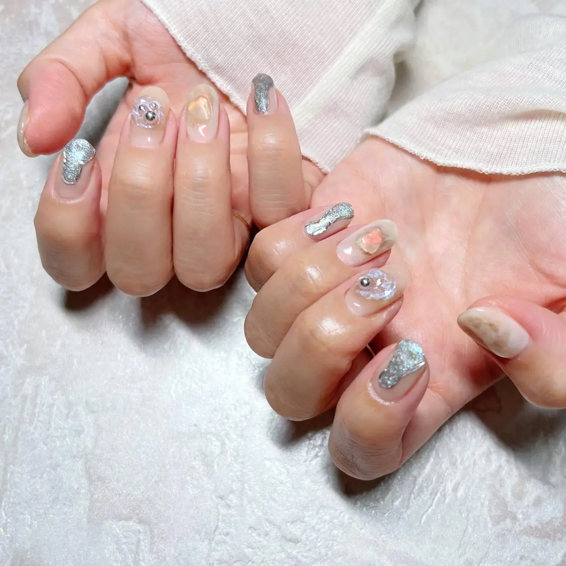 ネイル マグネットネイル ニュアンスネイル ショートネイル gemickle nailのネイルデザイン