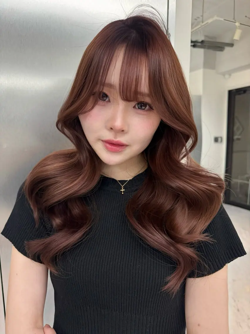 ロング ヘアカラー トリートメント ヘアセット vivie Madokaのヘアスタイル