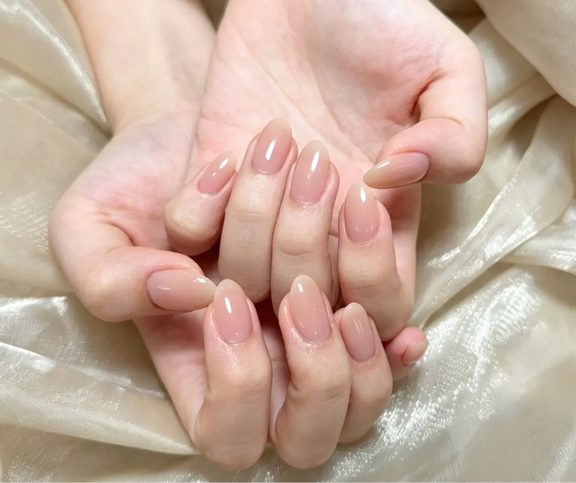ネイル チークネイル 長さ出し フレンチネイル ジェルネイル 韓国ネイル ハンドネイル Lucky Nail Salon❶のネイルデザイン