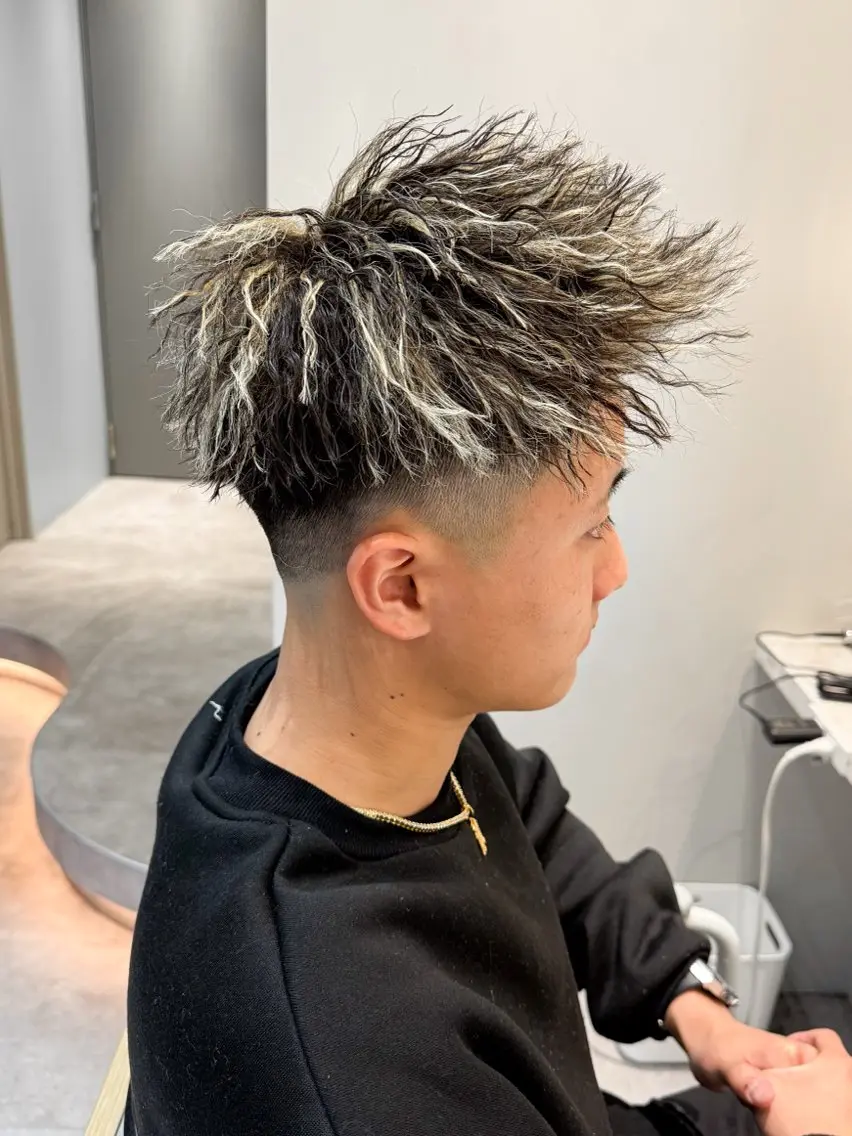 ショート カラー パーマ メンズ カット ヘアカラー パーマ メンズパーマ メンズ特化ryoのヘアスタイル