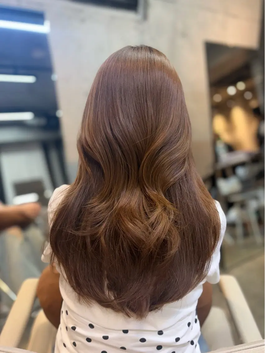 セミロング ハッシュカット レイヤーカット カット 透明感カラー/赤み消 しカラー/もものヘアスタイル