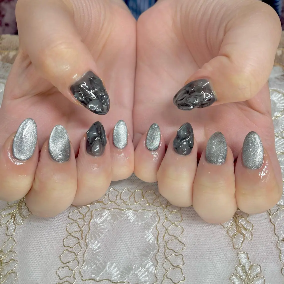ネイル アートネイル オーロラネイル ジェルネイル 持ち込み ニュアンスネイル J terrace Nailのネイルデザイン