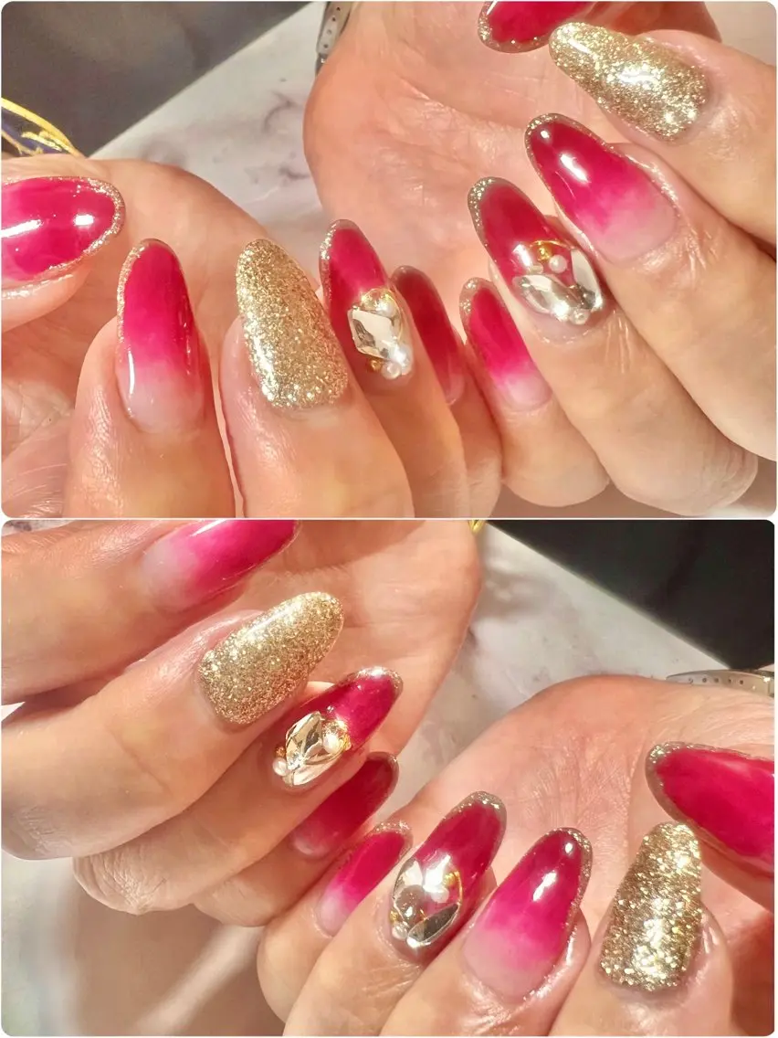 ネイル キラキラネイル Garnet nailのネイルデザイン