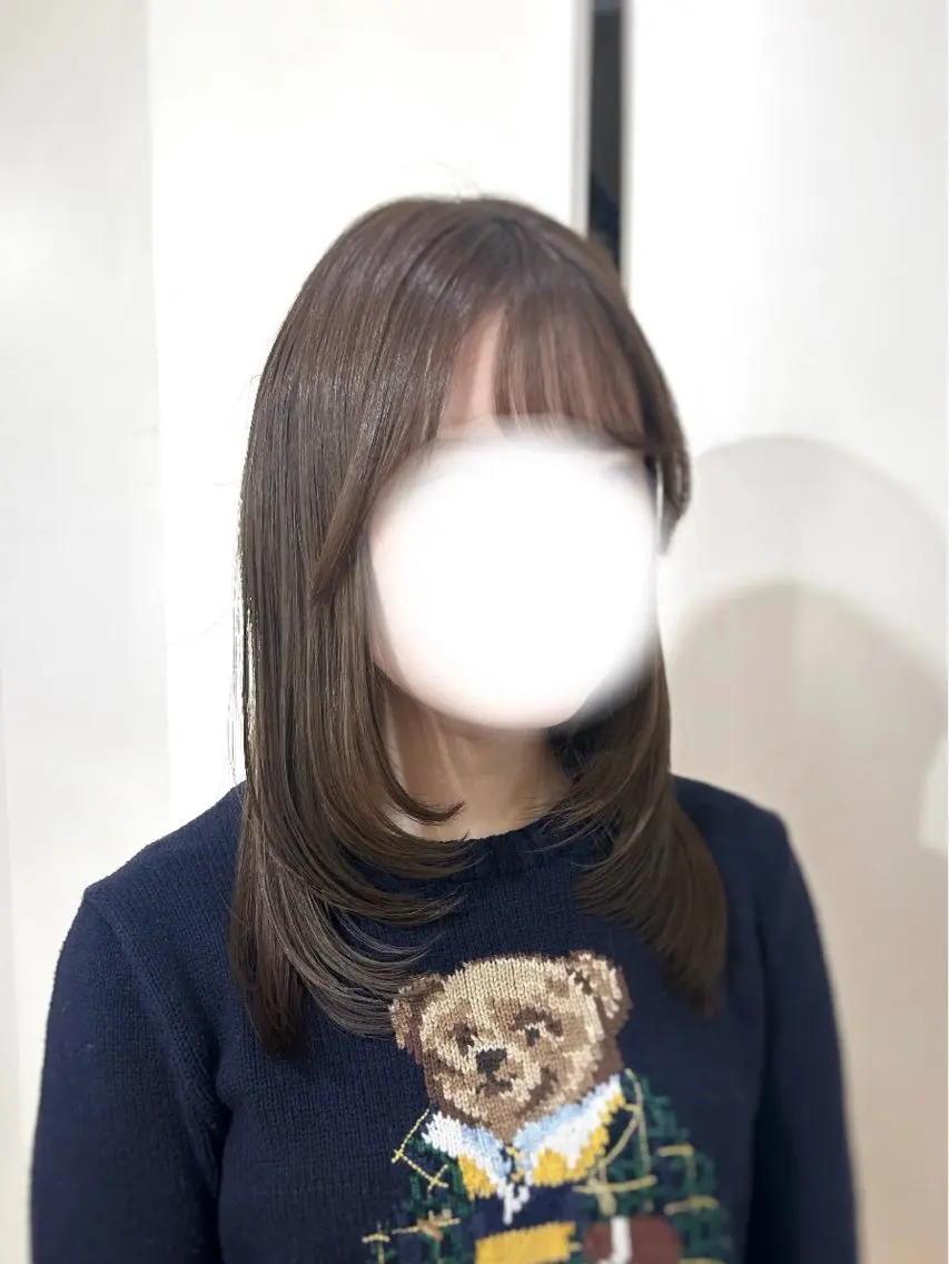 🫐メンテナンスカット＋寒色カラー🥣‪‪ˊ˗＋Aujua 1stepトリートメント🫐ロング料金無しの写真