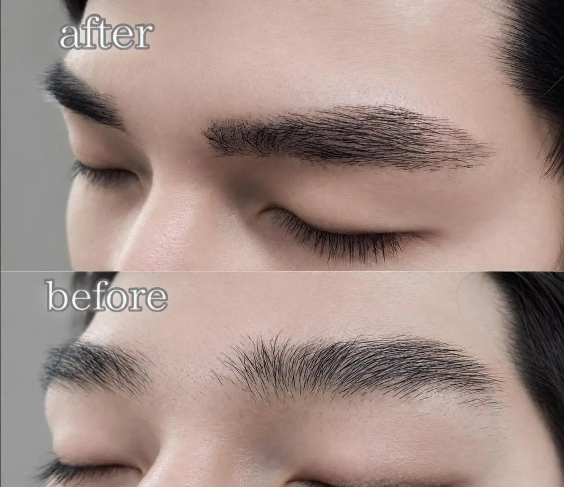 メンズ アイブロウ ワックス脱毛 眉カット メンズカット眉WAX 専門スタイリスト岡田のヘアスタイル