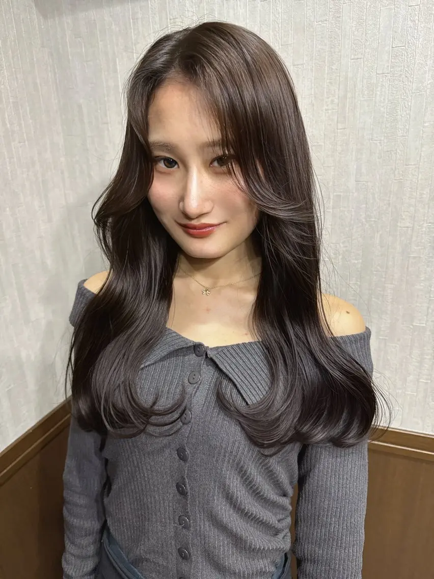 ロング カラー ブリーチ ロング 小顔カット 【髪質改善】 梅田　聡のヘアスタイル