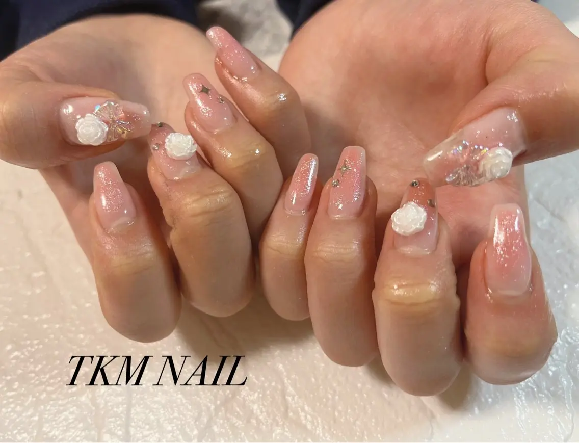 ネイル チークネイル シンプルネイル ______ TKM  NAILのネイルデザイン
