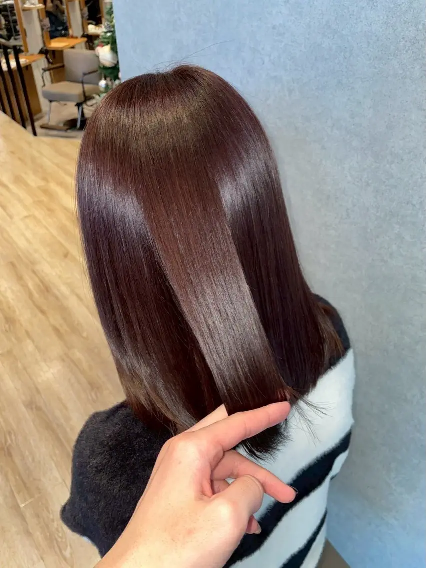 ミディアム カラー 髪質改善 ୨୧ カラーモデル 蒲生四丁目✿下道彩咲のヘアスタイル