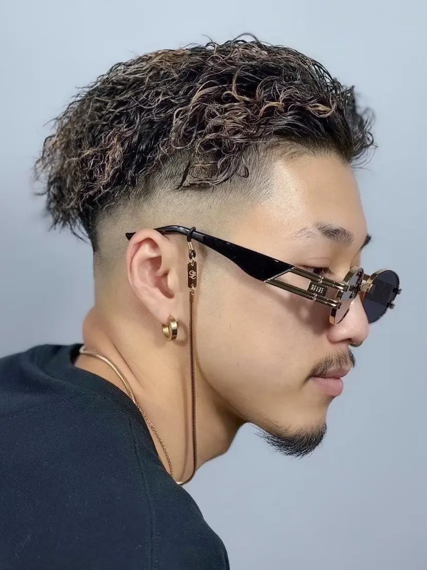 ミディアム パーマ ヘアアレンジ メンズ カット パーマ ヘアセット ⚡️メンズ特化⚡️ 倉林 隼大のヘアスタイル