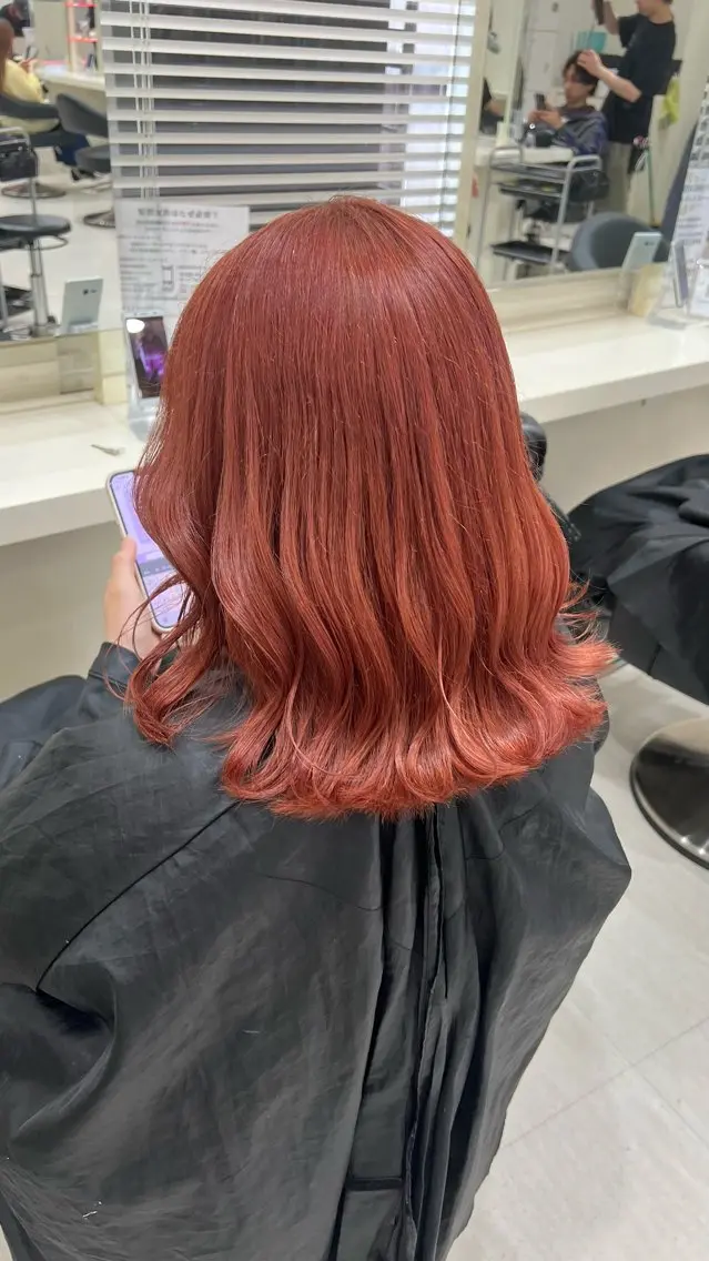 セミロング カラー ヘアアレンジ ヘアカラー 韓国レイヤー&ピンク 艶髪🩶maikoのヘアスタイル