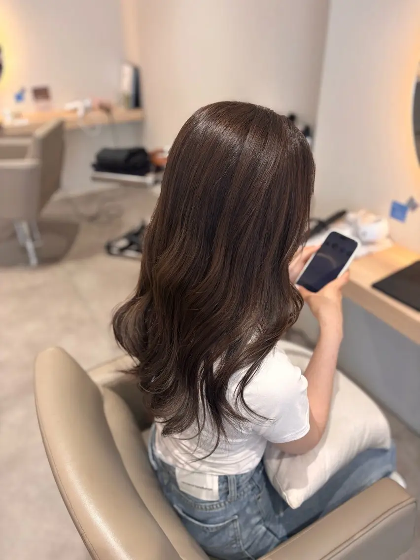 ロング カラー カット ヘアカラー 🌱なゆみ🌱透明感 /ナチュラル/春日のヘアスタイル