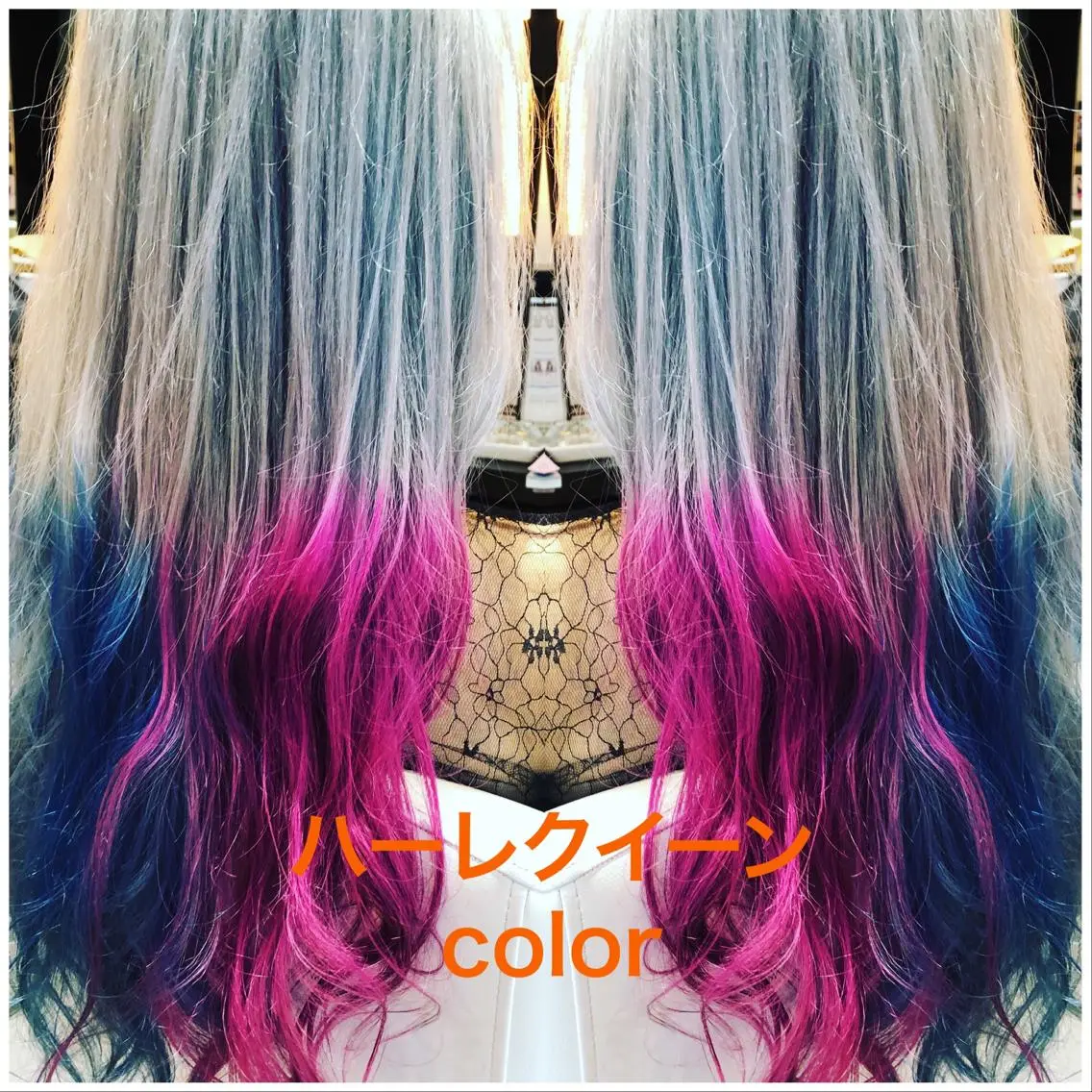 ロング カラー ハイライト/ブリーチ バレイヤージュ関佳祐のヘアスタイル