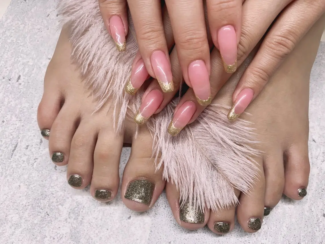ネイル 長さ出し ジェルネイル キラキラネイル 大理石ネイル(マーブル) ニュアンスネイル Morpho nailのネイルデザイン