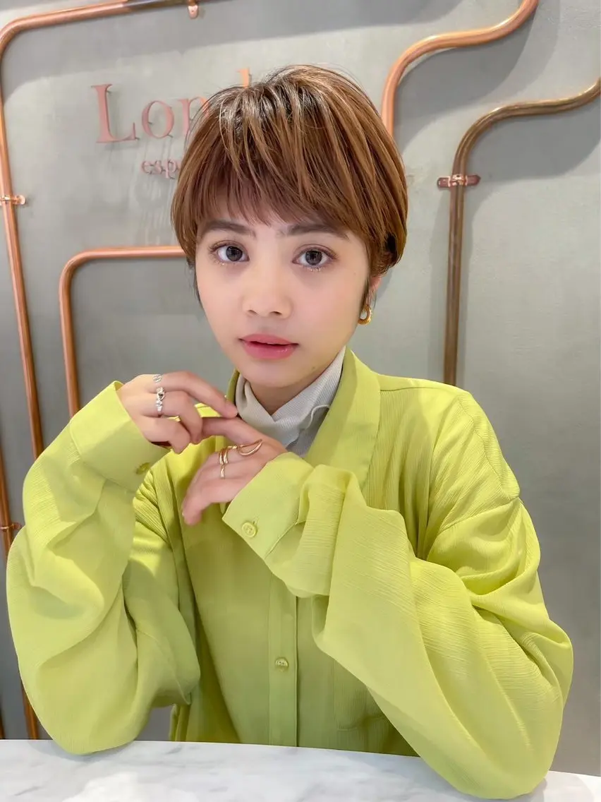 ショート パーマ 似合わせカット ショートヘア 髪質改善縮毛矯正 ボブレイヤーRINAのヘアスタイル