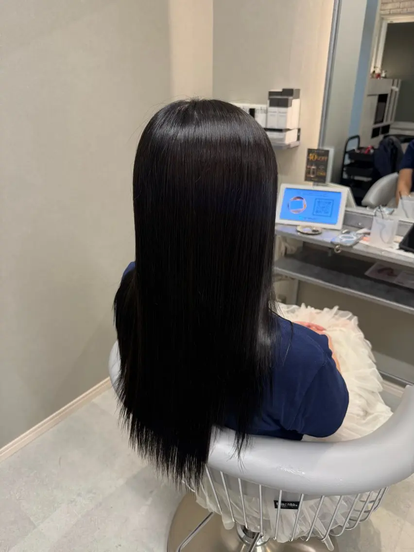 ロング カラー 黒髪 ブルーカラー ブルーブラック ヘアカラー さくらい なごみ🌸のヘアスタイル